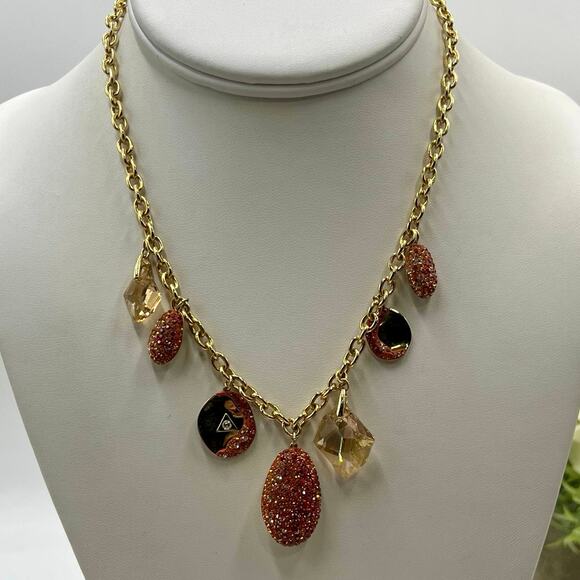 Swarovski Swan The Elements Fire Element Fall Multicolored Mixed Metal Necklace - Picture 1 of 9